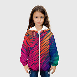 Куртка с капюшоном детская Буйство красок акварелика, цвет: 3D-белый — фото 2