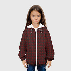 Куртка с капюшоном детская Текстура ромбовидной саржи, цвет: 3D-белый — фото 2