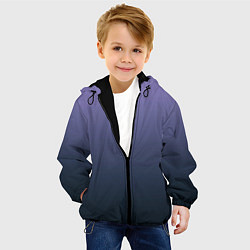 Куртка с капюшоном детская Градиент приглушённый сиреневый, цвет: 3D-черный — фото 2