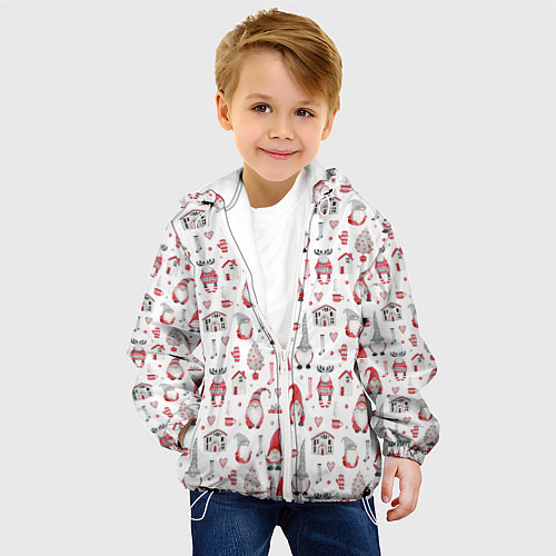 Детская куртка Акварельные гномы / 3D-Белый – фото 4