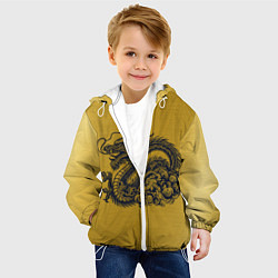 Куртка с капюшоном детская Дракон на золоте, цвет: 3D-белый — фото 2