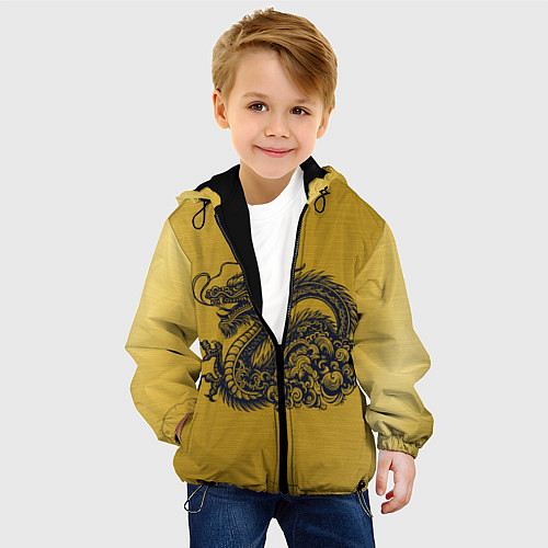 Детская куртка Дракон на золоте / 3D-Черный – фото 4