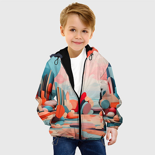 Детская куртка Геометрия природы / 3D-Черный – фото 4