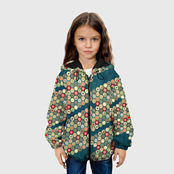 Куртка с капюшоном детская Традиционный японский узор: черепаховый панцирь-со, цвет: 3D-черный — фото 2
