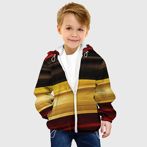 Детская куртка Черный красный желтый цвет абстракции / 3D-Белый – фото 4