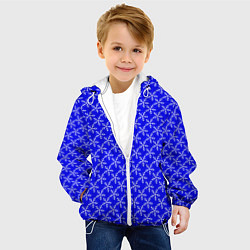 Куртка с капюшоном детская Паттерн снежинки синий, цвет: 3D-белый — фото 2