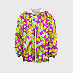 Куртка с капюшоном детская Треугольный витраж, цвет: 3D-белый