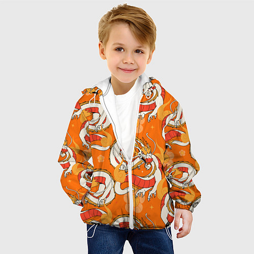 Детская куртка Оранжевый дракон 2024 / 3D-Белый – фото 4