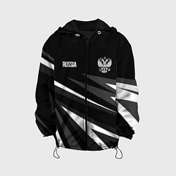 Куртка с капюшоном детская Russia - black and white geometry, цвет: 3D-черный