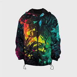 Детская куртка Яркие разноцветные абстрактные листья