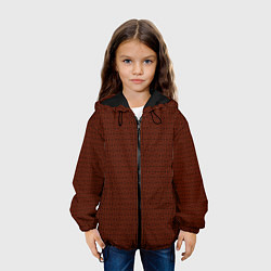 Куртка с капюшоном детская Красно-коричневый узоры, цвет: 3D-черный — фото 2