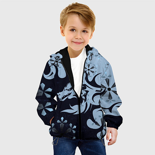 Детская куртка Дракон со снежинками / 3D-Черный – фото 4