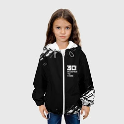 Куртка с капюшоном детская Thirty seconds to mars штрихи бенд, цвет: 3D-белый — фото 2