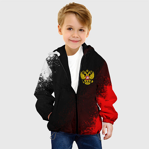 Детская куртка Герб РФ краски империи / 3D-Черный – фото 4