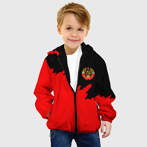 Детская куртка СССР красный стиль силы / 3D-Черный – фото 4