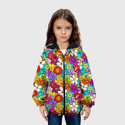 Куртка с капюшоном детская Floral multicolour, цвет: 3D-черный — фото 2