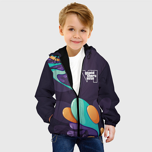 Детская куртка GTA6 graffity splash / 3D-Черный – фото 4