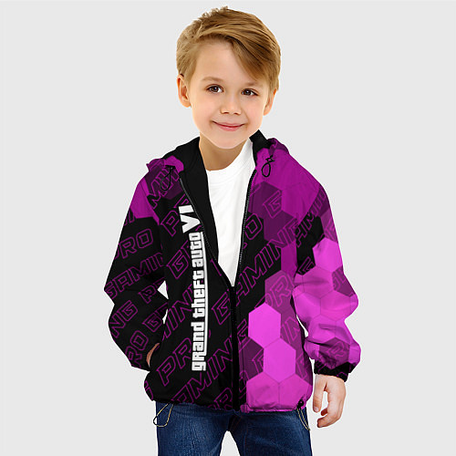 Детская куртка GTA 6 pro gaming по-вертикали / 3D-Черный – фото 4
