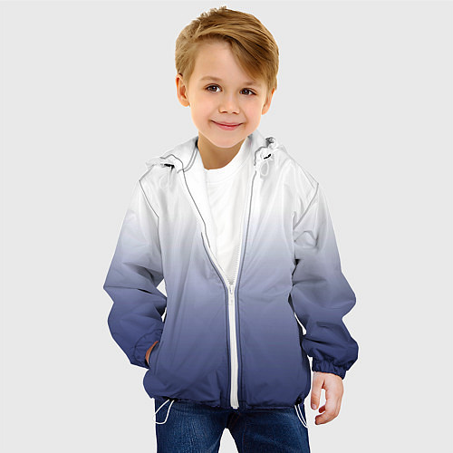 Детская куртка Туманный градиент бело-синий / 3D-Белый – фото 4