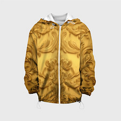 Куртка с капюшоном детская Золото объемные узоры, цвет: 3D-белый