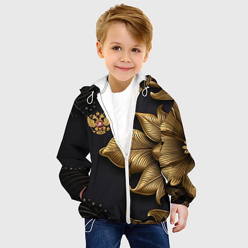 Детская куртка Золотой герб России / 3D-Белый – фото 4
