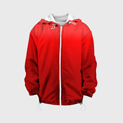 Куртка с капюшоном детская Кроваво-красный градиент, цвет: 3D-белый