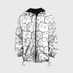Куртка с капюшоном детская Упитанные котики, цвет: 3D-черный