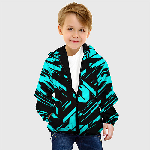 Детская куртка Айзек стиль неоновый броня / 3D-Черный – фото 4