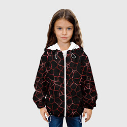 Куртка с капюшоном детская Лава кракелюрная, цвет: 3D-белый — фото 2