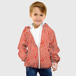 Куртка с капюшоном детская Love heart message pattern, цвет: 3D-белый — фото 2