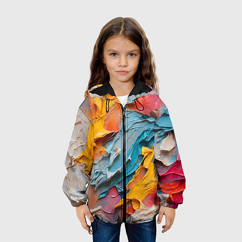 Детская куртка Абстрактная живопись акрилом / 3D-Черный – фото 3