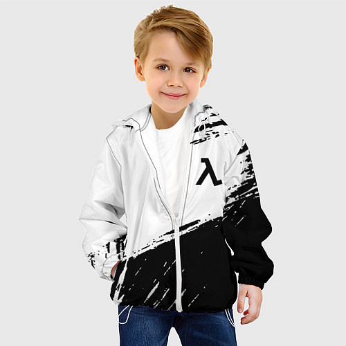 Детская куртка Half life black color / 3D-Белый – фото 4