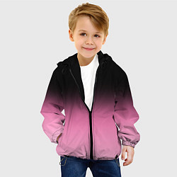 Куртка с капюшоном детская Черно-розовый градиент, цвет: 3D-черный — фото 2