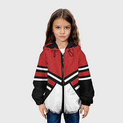 Куртка с капюшоном детская Советский спорт с полосами, цвет: 3D-черный — фото 2
