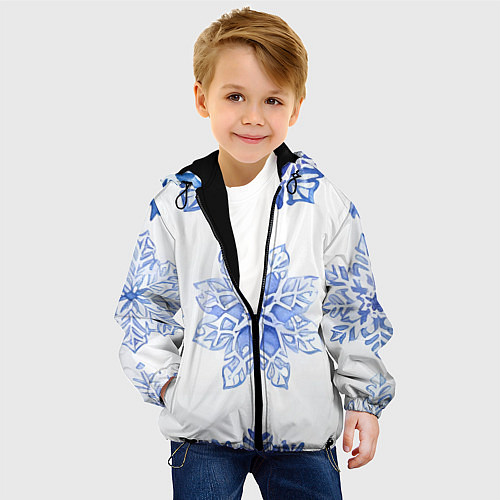 Детская куртка Снежинки в ряд / 3D-Черный – фото 4
