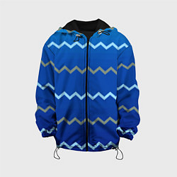 Куртка с капюшоном детская Морские зигзаги, цвет: 3D-черный
