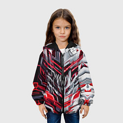 Куртка с капюшоном детская Адские линии киберпанк, цвет: 3D-черный — фото 2