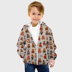 Куртка с капюшоном детская Персонажи слово пацана - мишки, цвет: 3D-белый — фото 2