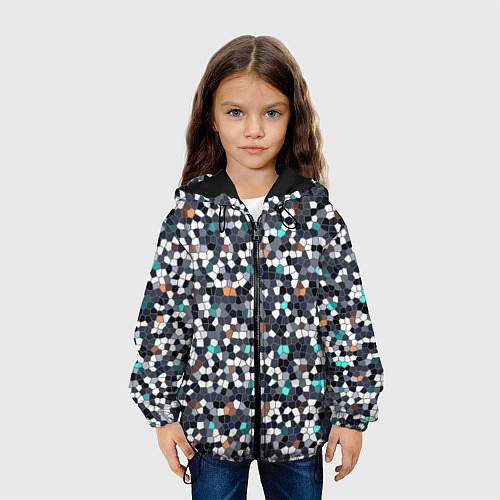 Детская куртка Мозаика серый / 3D-Черный – фото 3