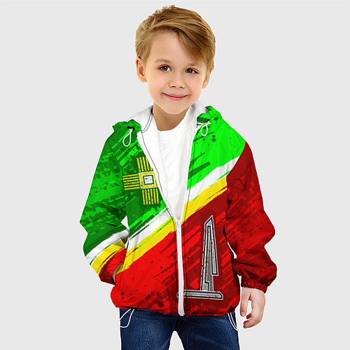 Детская куртка Флаг Зеленограадского АО / 3D-Белый – фото 4