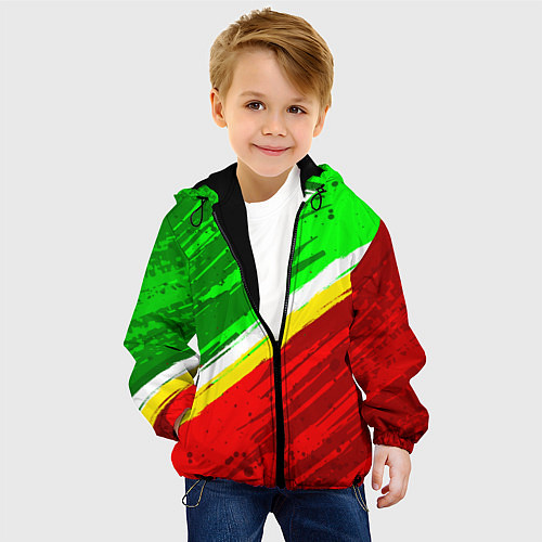 Детская куртка Расцветка Зеленоградского флага / 3D-Черный – фото 4