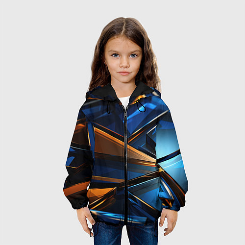 Детская куртка Синии стеклянные осколки / 3D-Черный – фото 3