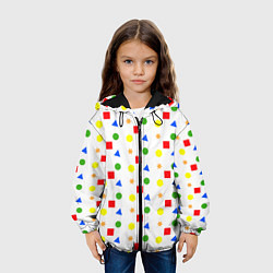 Куртка с капюшоном детская Разноцветные геометрические фигурки, цвет: 3D-черный — фото 2