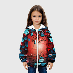 Куртка с капюшоном детская Взрыв камне абстракция, цвет: 3D-белый — фото 2