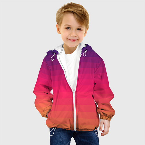 Детская куртка Полосный градиент / 3D-Белый – фото 4