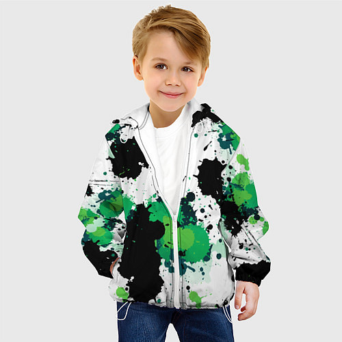 Детская куртка Яркие брызги красок / 3D-Белый – фото 4