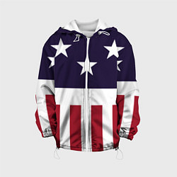 Куртка с капюшоном детская Флаг Америки, цвет: 3D-белый