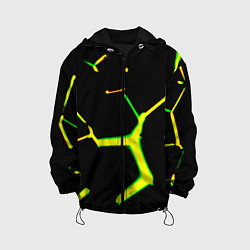 Куртка с капюшоном детская Кислотные грани плиты, цвет: 3D-черный