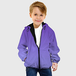Куртка с капюшоном детская Светлый фиолетовый градиент, цвет: 3D-черный — фото 2