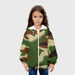 Куртка с капюшоном детская Камуфляжная текстура, цвет: 3D-белый — фото 2